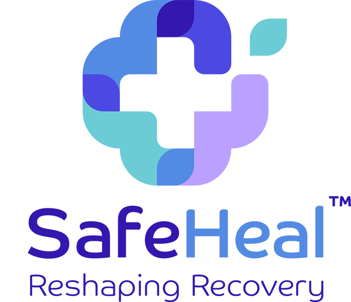 Safe Heal Reshaping Recovery clover shaped stacked logo