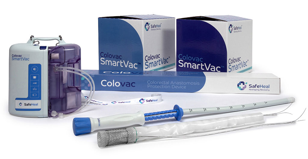 A series of parts, tubes, and the Colovac SmartVac with some boxes against a white background